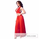 Chilirose CR 4857 Komplet damski czerwony top i spodnie L CHILIROSE