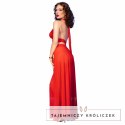 Chilirose CR 4857 czerwony zestaw top i spodnie XL, transparentny CHILIROSE