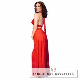 Chilirose CR 4857 czerwony zestaw top i spodnie XL, transparentny CHILIROSE