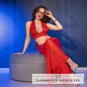 Chilirose CR 4857 czerwony zestaw top i spodnie XL, transparentny CHILIROSE