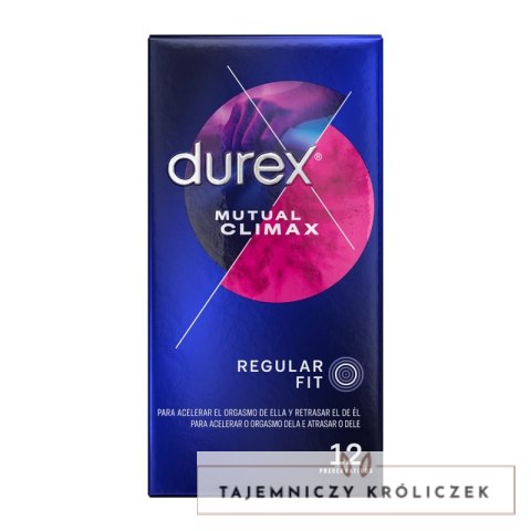 Durex Mutual Climax 12 sztuk - anatomiczne, teksturowane, benzokaina Durex