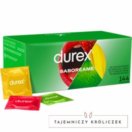 Durex Pleasure Fruits 144 szt. Kolorowe prezerwatywy o smakach owocowych Durex
