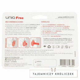 Uniq Free prezerwatywy nielateksowe z pierścieniem ochronnym 3 sztuki UNIQ