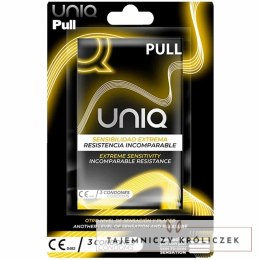 Uniq Pull prezerwatywy bezlateksowe z paskami, 3 sztuki, rozmiar regularny UNIQ