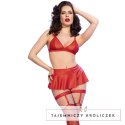 Chilirose CR 4716 Komplet 3-częściowy czerwony S z ekoskory CHILIROSE