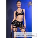 Chilirose CR 4716 komplet 3-częściowy czarny rozmiar M skora ekologiczna CHILIROSE