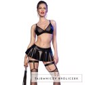 Chilirose CR 4716 komplet 3-częściowy czarny rozmiar M skora ekologiczna CHILIROSE