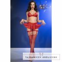 Chilirose CR 4716 komplet 3-częściowy czerwony L, ekoskora i siateczka CHILIROSE