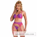 SUBBLIME Komplet z Koronką i Liniami, rożowo-fioletowy L/XL SUBBLIME