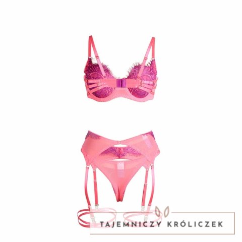 SUBBLIME Komplet z Koronką i Liniami, rożowo-fioletowy L/XL SUBBLIME