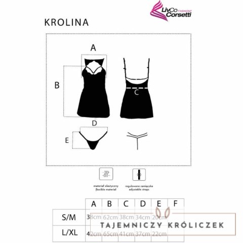 Livco Corsetti Fashion Krolina LC 90734 Komplet Koszulka + Stringi L/XL Czarny LIVCO CORSETTI