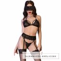 Chilirose CR 4467 Komplet Bielizny 4-częściowy Czarny L/XL CHILIROSE