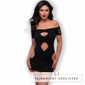 Chilirose CR 4671 sukienka mini bezszwowa czarna S/M CHILIROSE