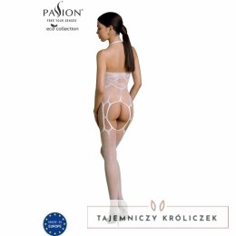 PASSION Eco Collection Bodystocking BS002 biały, ekologiczny materiał Passion