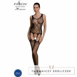 Passion Eco Collection Bodystocking BS007 czarny z materiałow z recyklingu Passion