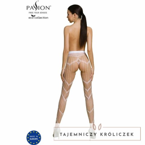 Passion Eco Collection Bodystocking ECO S006 biały - ekologiczne body z recyklingu, uniwersalny rozmiar Passion