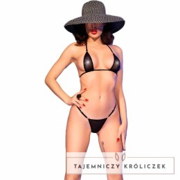 Chilirose CR 4840 Mikro Bikini Czarny S/M z Ozdobami Metalowymi CHILIROSE