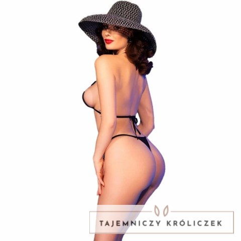 Chilirose CR 4840 Mikro Bikini Czarny S/M z Ozdobami Metalowymi CHILIROSE
