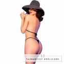 Chilirose CR 4840 Mikro Bikini Czarny S/M z Ozdobami Metalowymi CHILIROSE