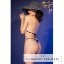 Chilirose CR 4840 Mikro Bikini Czarny S/M z Ozdobami Metalowymi CHILIROSE