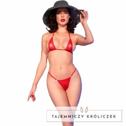 Chilirose CR 4840 Mikro Bikini Czerwone S/M z Ozdobami Metalowymi CHILIROSE
