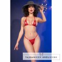 Chilirose CR 4840 Mikro Bikini Czerwone S/M z Ozdobami Metalowymi CHILIROSE