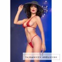 Chilirose CR 4840 Mikro Bikini Czerwone S/M z Ozdobami Metalowymi CHILIROSE