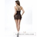 LivCo Corsetti Aldana LC20206 koszulka z tiulu i stringi czarne S/M LIVCO CORSETTI