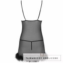 Livco Corsetti Zerunam - Czarny komplet babydoll z koronką i stringami LIVCO CORSETTI