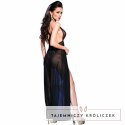 Chilirose CR 3275 Elegancka Długa Koszulka Nocna z Koronką Czarna S/M CHILIROSE