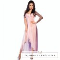 Chilirose CR 3716 Długa Babydoll Rożowa L/XL - Elegancka Siateczka i Koronka CHILIROSE