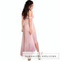 Chilirose CR 3716 Długa Babydoll Rożowa L/XL - Elegancka Siateczka i Koronka CHILIROSE