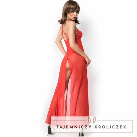 Chilirose CR-3883 Długa babydoll czerwona S/M regulowane ramiączka CHILIROSE