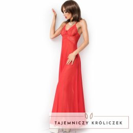 Chilirose CR 3883 długa czerwona koszulka nocna L/XL, koronkowe detale CHILIROSE