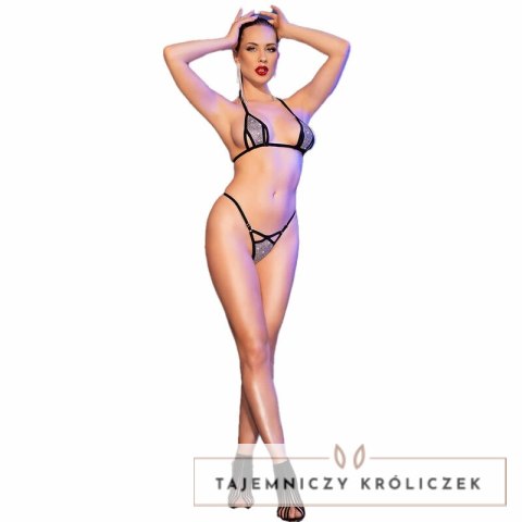 Chilirose CR 4659 Bikini Srebrne S/M Regulowane Kryształki CHILIROSE