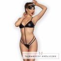 Chilirose CR 4700 Komplet Body Czarny S/M z Maską, Ekoskora CHILIROSE
