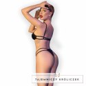 Chilirose CR 4700 Komplet Body Czarny S/M z Maską, Ekoskora CHILIROSE