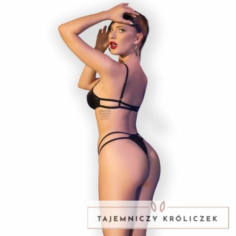 Chilirose CR 4700 Komplet Body Czarny S/M z Maską, Ekoskora CHILIROSE
