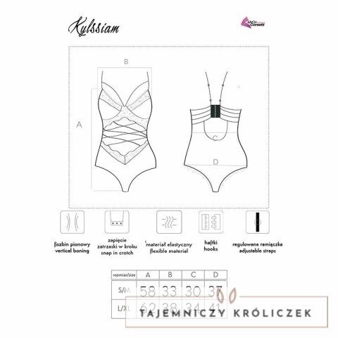 LivCo Corsetti Fashion Kylssiam LC 90613 body czarne, koronka S/M L/XL LIVCO CORSETTI