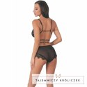 Livco Corsetti Drezna LC 90733 czarny komplet koronkowy z ozdobnymi zapięciami LIVCO CORSETTI