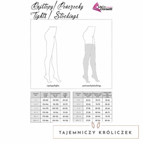 Livco Corsetti LC19330 Pończochy Czarne z Kokardkami, Uniwersalny Rozmiar LIVCO CORSETTI