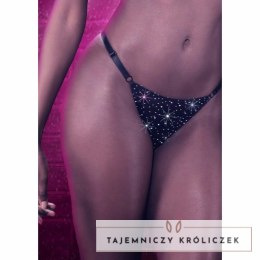 CalExotics Radiance Stringi bez kroka, regulowane, czarne z kryształkami CALEXOTICS