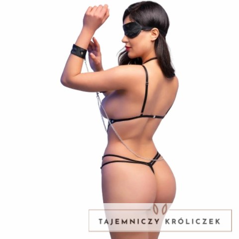 Chilirose CR 4638 zestaw body imitacja skory węża S/M czarny CHILIROSE