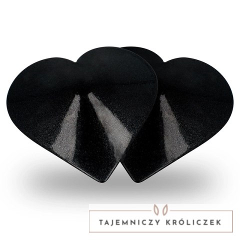 Coquette Chic Desire Osłony na sutki czarne serca metalowe wielokrotnego użytku COQUETTE
