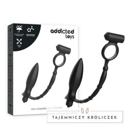 Addicted Toys wtyczka anatomiczna z pierścieniem i funkcją wibracji, czarna ADDICTED