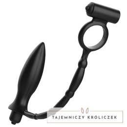 Addicted Toys wtyczka anatomiczna z pierścieniem i funkcją wibracji, czarna ADDICTED