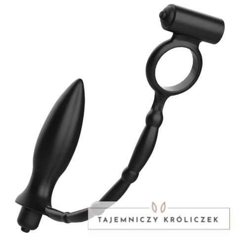 Addicted Toys wtyczka anatomiczna z pierścieniem i funkcją wibracji, czarna ADDICTED