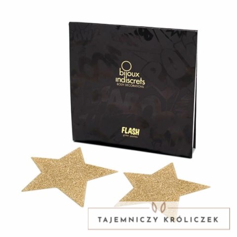 Bijoux Indiscrets FLASH GOLDEN STAR - ozdoby samoprzylepne złote gwiazdy BIJOUX