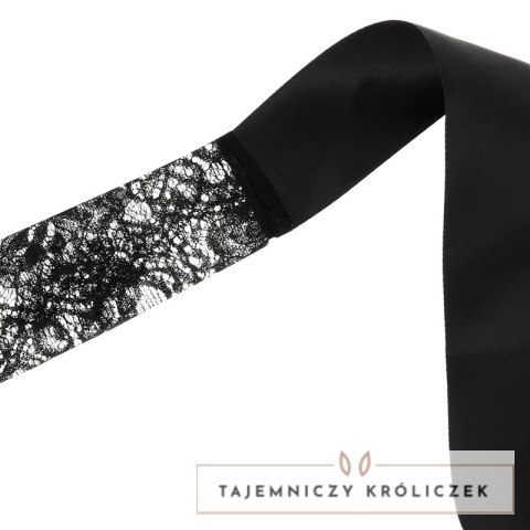 Coquette Chic Desire Koronkowa Maska na Oczy Czarna ze Wstążką COQUETTE