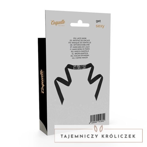 Coquette Chic Desire Koronkowa Maska na Oczy Czarna ze Wstążką COQUETTE